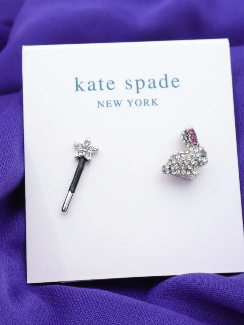 Kate Spade Starring Bunny Asymmetrical Stud Earrings Clear